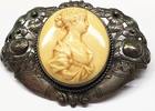 Antike Brosche 800 er Silber Silberbrosche Nadel Antikschmuck -