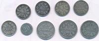 Kaiserreich Lot von 9 Münzen (20 Pf.,1/2 Mark, 1 Mark ) -