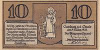 Camburg a.d. Saale 10 Pfennig Notgeldschein Sachsen Meiningen -