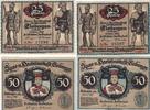 Eisbergen 2x 25 Pfennig 2x 50 Pfennig Vier Notgeldscheine aus Eisleben -