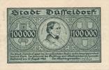 Düsseldorf 100 Tsd. Mark Notgeld Stadt -