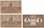 Oelde 50 Pfennig 2x 1 Mark Drei Notgeldscheine aus Oelde -