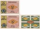 Pößneck 2x 50 Pfennig 4x 5 Pfennig Zwei Notgeldscheine und ein Doppelnotgeldschein aus Pößneck -