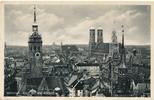 München AK Blick auf die Altstadt, postalisch gelaufen mit Briefmarke -