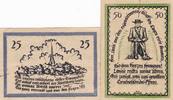 Delbrück 25 50 Pfennig Zwei Notgeldscheine aus Detmold -
