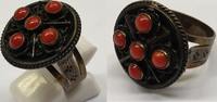 Antiker Ring 835er Silber Silberring Koralle Korallenring -