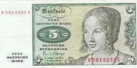 Deutschland 5 Mark BRD Bundesbanknote KN 7stellig, rot.Serie: B -