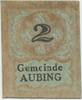 Bayern Notgeldschein 2 Pfennig um 1920 Gemeinde Aubing, auf Karton,Druck einseitig -
