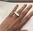 Viereckiger Silberring mit Perlmutt 925er Sterling Silber -
