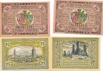 Canth Notgeldscheine um 1920, 2 x50 Pfennig, 2 x 25 Pfennig -