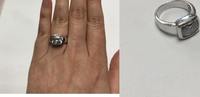 Silberring mit klarem Glasstein 925er Sterling Silber -