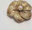 Antike Brosche AD American Doublé florales Design mit Perle -