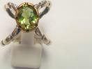 Silberring mit wechselfarbigem Farbstein 925er Sterling Silber bicolor -