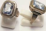 Antiker Silberring mit blauem Farbstein Damenring -