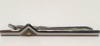 Krawattenadel 925er Sterling Silber Krawattenklammer bicolor mit Stein -