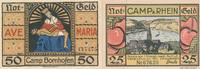 Camp Bornhofen am. Rhein Notgeldscheine 25 + 50 Pfennig -