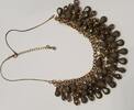 Collier Kette Haslkette mit grünen Steinen Halsschmuck L: 42-48 cm -