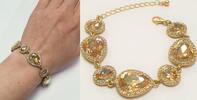 Edler Modeschmuck Armband mit großen und kleinen Glassteinen -