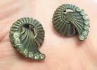 Edle Modeschmuck Clips mit farblosen Steinen antike Ohrclips Länge ca. 2,2 cm -