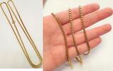 Lange vergoldete american double Kette Länge ca. 91 cm -
