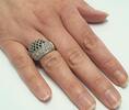 Silberring mit blauen und weißen Steinen 925er Sterling Silber Ringgröße ca. 51 -