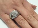 Silberring mit weißen Steinen 925er Sterling Silber Ringgröße ca. 60 -