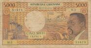 Gabon Gabun 5000 Francs Geldschein Banknote Cinq Mille Francs -