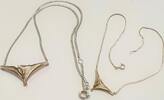 Silber Collier 925er Sterling Silber teilweise Silber vergoldet bicolor -