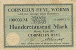 Worms 100 Tausend Mark Gutschein Cornelius Heyl -