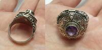 Silberring mit Amethyst Giftring aus 925er Sterling Silber Ringgröße ca. 56 -