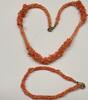 Korallenschmuck Korallenarmband Armband Koralle Korallenkette Korallencollier Set -