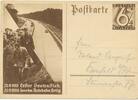 III.Reich Postkarte mit 6+4 Pf.Marke WHW, Autobahn Spatenstich -