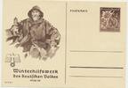 III.Reich Postkarte mit 6+4 Pf., Winterhilfswerk, Fischer -