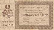 Deutschland Deutsches Reich Polen 5000 Mark Notgeld Banknote Stadt Girokasse Sagan Schlesien 8.02.1923 -