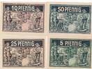 Triptis 4 versch.Notgeldscheine der Stadtgemeinde 5-10-25-50 Pfennig -