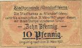 Deutschland Deutsches Reich 10 Pfennig Notgeldschein Notgeld Stadt Allendorf (Werra) Hessen -