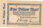 1 Billione Mark 1923 Deutschland Deutsches Reich Notgeldschein Notgeld Stadt Cassel Hessen kassenfrisch- unc-