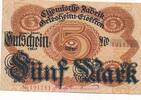 Deutschland Deutsches Reich 5 Mark Notgeldschein Notgeld Frankfurt a. M. Chemische Fabrik Griesheim-Elektron -
