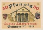Deutschland Deutsches Reich 50 Pfennig Notgeldschein Notgeld Stadt Gießen Gibana Hessen -