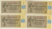 DDR 1 Mark 4 x Kupon Aufdruck auf Ro. Nr. 166 b) -