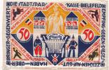 Bielefeld 50 Mark Seidenschein m. ANKER-Werbung Notgeld der Stadt -