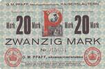 20 Mark 1918 Deutschland Deutsches Reich Notgeldschein Notgeld G.M. Pfaff Nähmaschinenfabrik Kaiserslautern kassenfrisch-