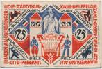 Deutschland Deutsches Reich 25 Mark Notgeldschein Notgeld Stadt Bielefeld Stoffgeld -