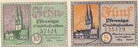 Stendal Notgeldscheine der Stadt 5 und 10 Pfennig um 1920 -