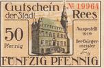 Deutschland Deutsches Reich 50 Pfennig Notgeldschein Notgeld Stadt Rees Nordrhein Westfalen -