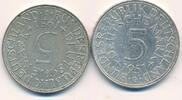 Deutschland BRD 2x 5 Mark 2 Stück Münzen 5 DM Silber -