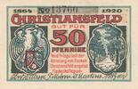 Deutschland Deutsches Reich 50 Pfennig Notgeldschein Notgeld Christiansfeld Khristiansfeld Schleswig-Holstein -
