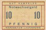 Deutschland Deutsches Reich 10 Pfennig Notgeldschein Notgeld Hamfelde Herzogtum Lauenburg Schleswig-Holstein -