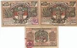 Deutschland Deutsches Reich 20 25 Pfennig, 3 Scheine Notgeldschein Notgeld Helgoland mit Stempel Schleswig-Holstein -