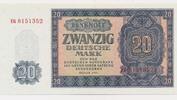 Deutschland DDR 20 Mark Geldschein Banknote Notenbanknote KN 7 stellig rot -